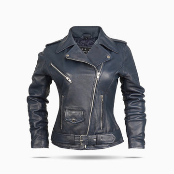 Blue Harley Bicker leather jacket For Women