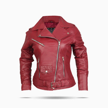 Red Harley Leather Jacket For Women