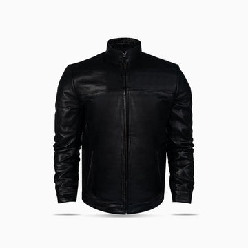 Black Plane Leather Jacket For Men
