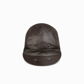 VanDangler Black Base Ball Cap Hand Made Sheep Skin Leather