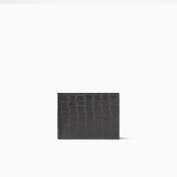 CrocGuard Black Handmade Leather Wallet for Men
