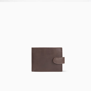 Neyvibe Chocolate Brown Plane With Button Hand Made Cow Leather Wallet
