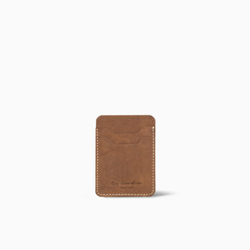 Beckener Tan Smart Card Holder Hand Made Cow Leather