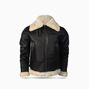 Men's Chocolate Brown Faux Fur Leather Jacket- B3 Sharling winter Jacket