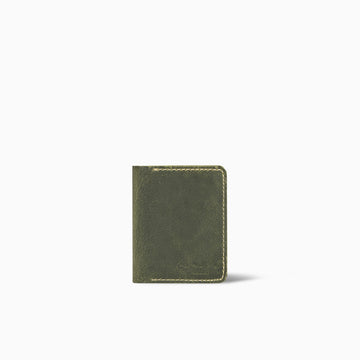 Cruyffwave Dark Olive Green Book Card Holder Hand Made Cow Leather