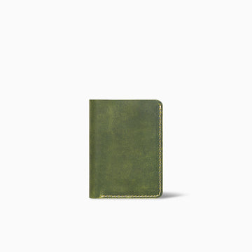 Gullitvibe Olive Green Book Crazy Horse Wallet Hand Made Crazy Horse Leather
