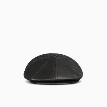 Serene Ace Black Edwards Cap Hand Made Sheep Skin Leather