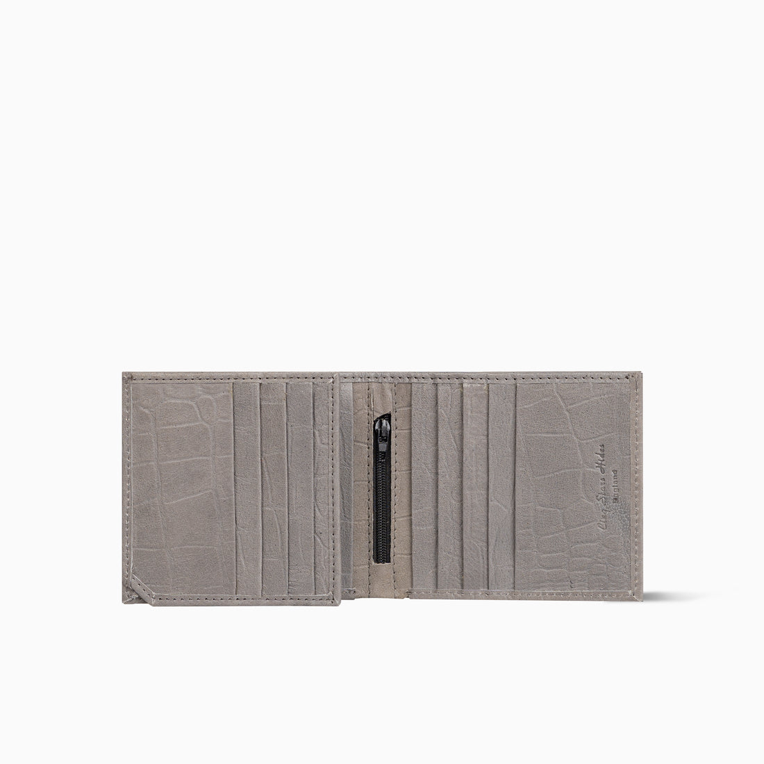CrocVibe Grey Genuine Handmade Cow Leather Wallet