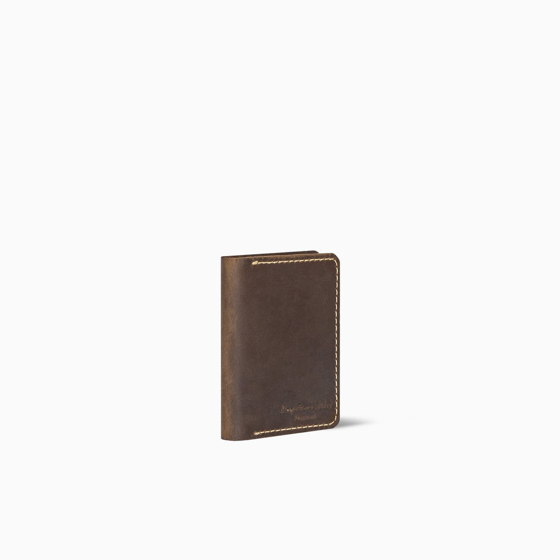 Messimania  Chocolate Brown Book Card Holder Hand Made Cow Leather