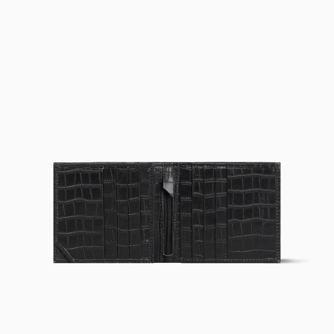 CrocVibe Black Handmade Cow Leather Wallet For Men