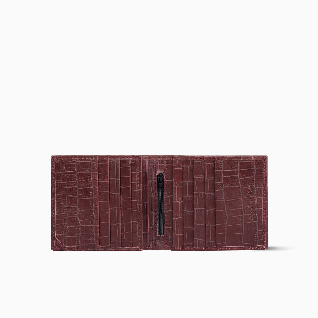 CrocVibe Burgundy Handmade Cow Leather Wallet For Men