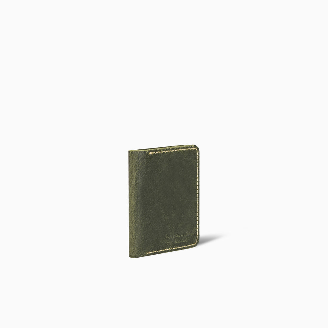 Cruyffwave Dark Olive Green Book Card Holder Hand Made Cow Leather