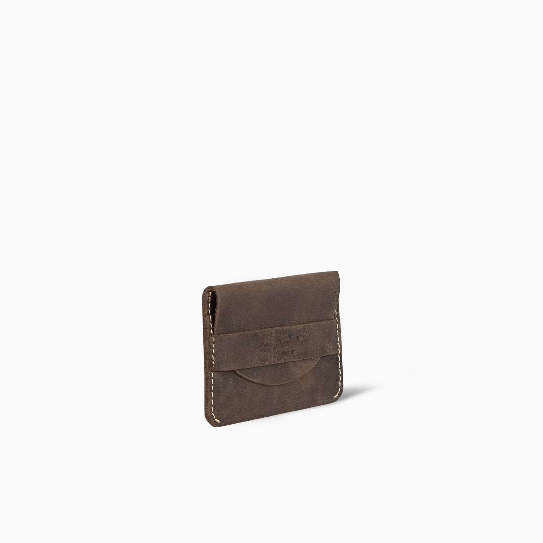 Bestflick Chocolate Brown Flap Card Holder Hand Made Cow Leather