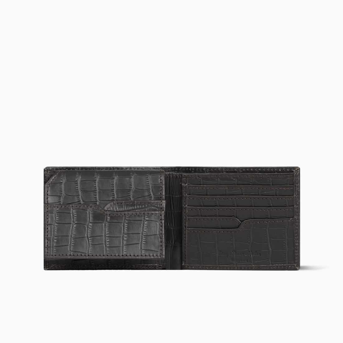 CrocGuard Black Handmade Leather Wallet for Men