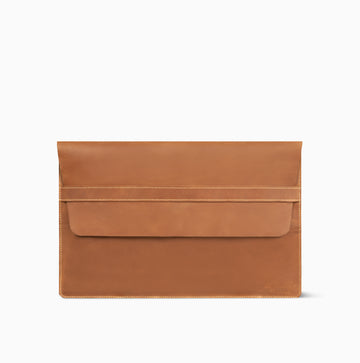 Wall Pace Dark Brown Laptop Sleeve Hand Made Cow Leather