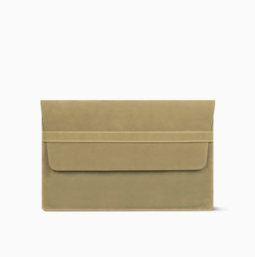 Via Path Olive Laptop Sleeve Hand Made Cow Leather