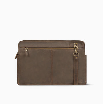 Nevsky Walk Chocolate Brown Laptop Sleeve Zip Hand Made Cow Leather
