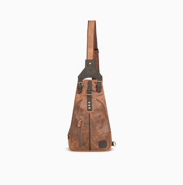 Arctic Drift Dark Tan Shoulder Bag Hand Made Cow Leather