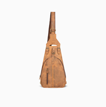 Antarctic Chill Light Tan Shoulder Bag Hand Made Cow Leather