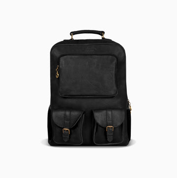 Black Back Pack Cow Leather Bag