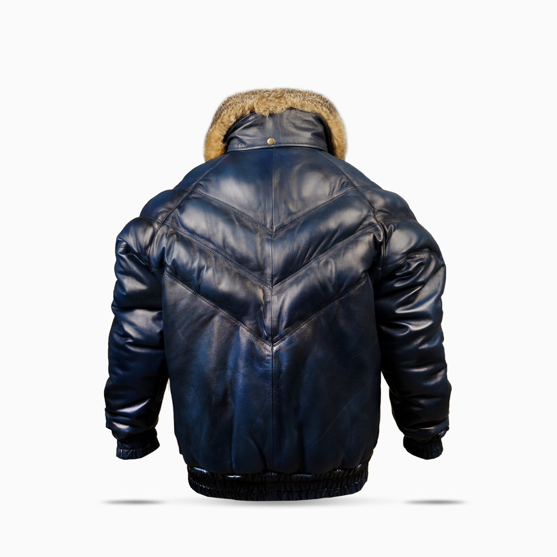 Men's Blue Buffer leather jacket