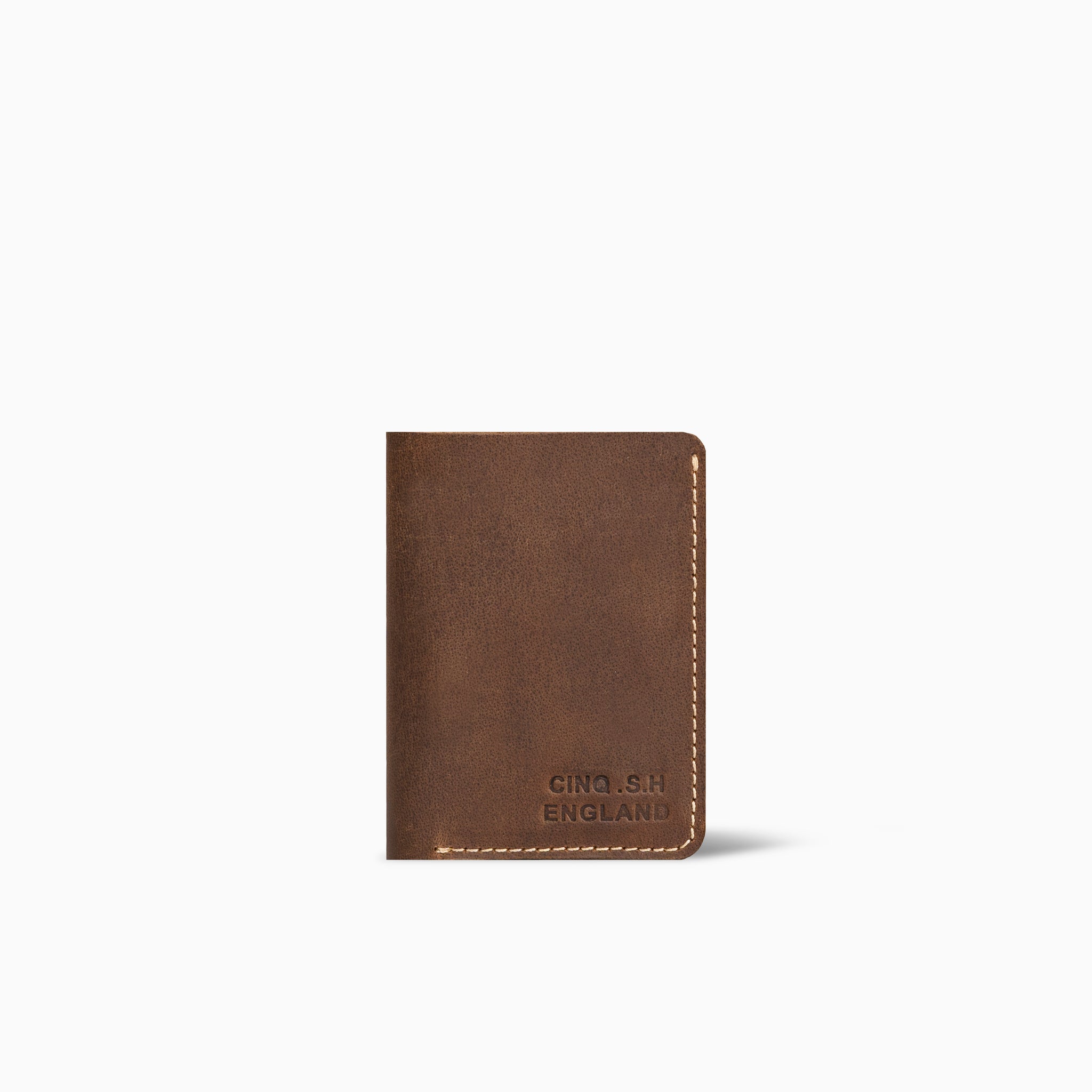 Pelevision Chocolate Brown Book Crazy Horse Wallet Hand Made Crazy Horse Leather