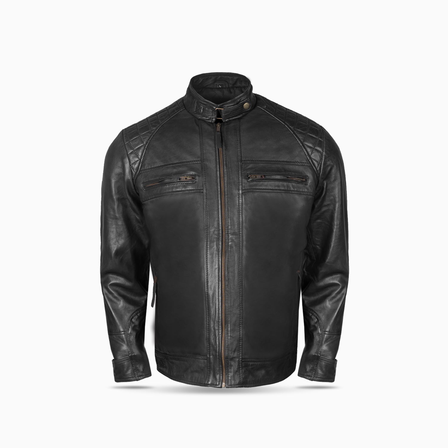 Men's  Black Bomber Leather Jacket- Best Gift for him