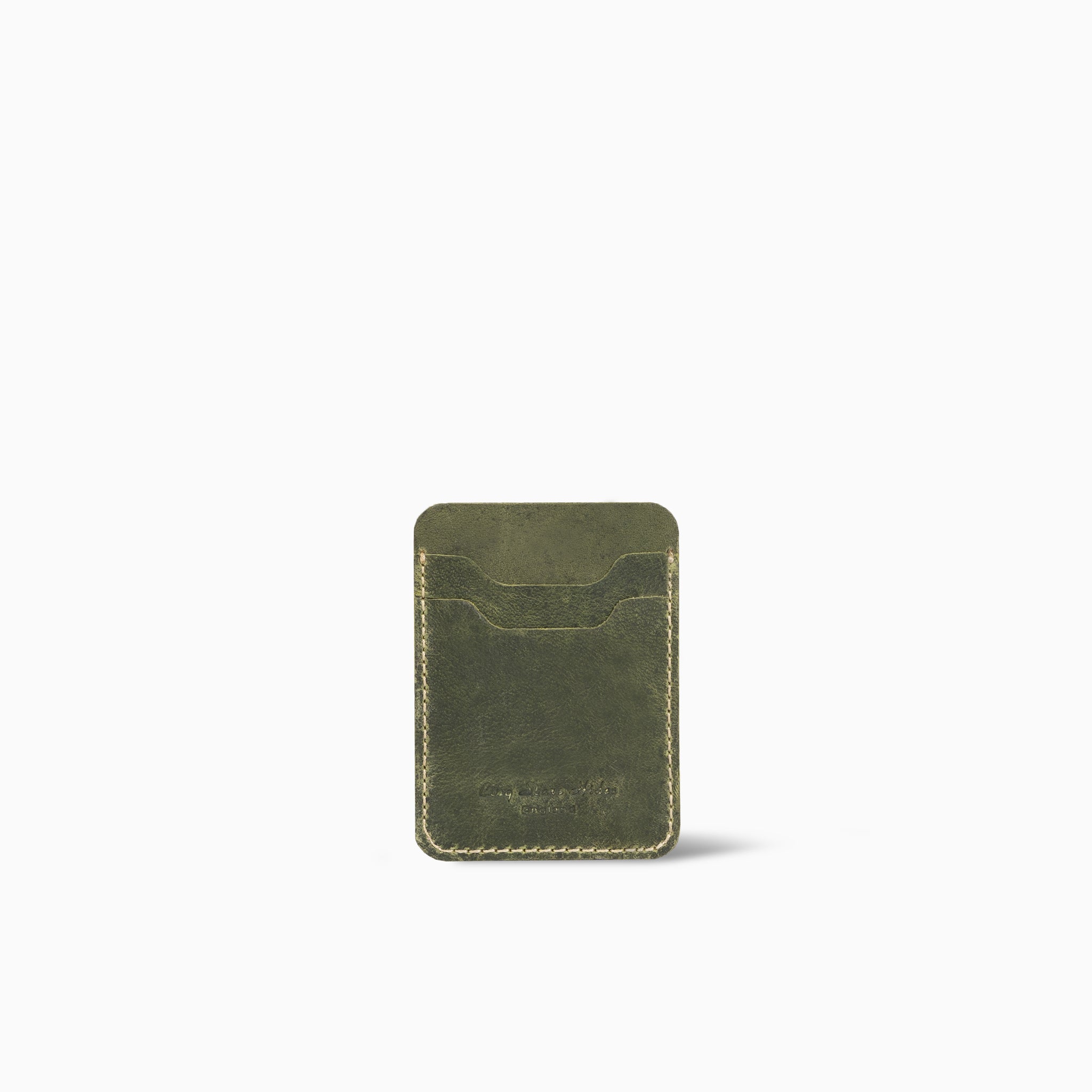 Theirrytactic Olive Green Smart Card Holder Hand Made Cow Leather