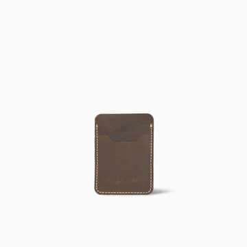 Ronnyflow Chocolate Brown Smart Card Holder Hand Made Cow Leather