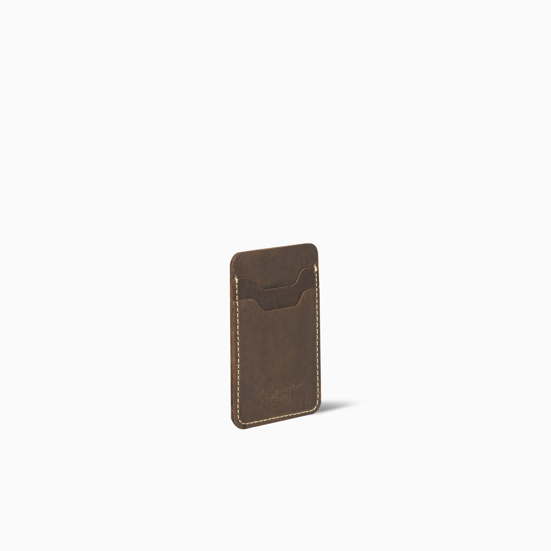 Ronnyflow Chocolate Brown Smart Card Holder Hand Made Cow Leather